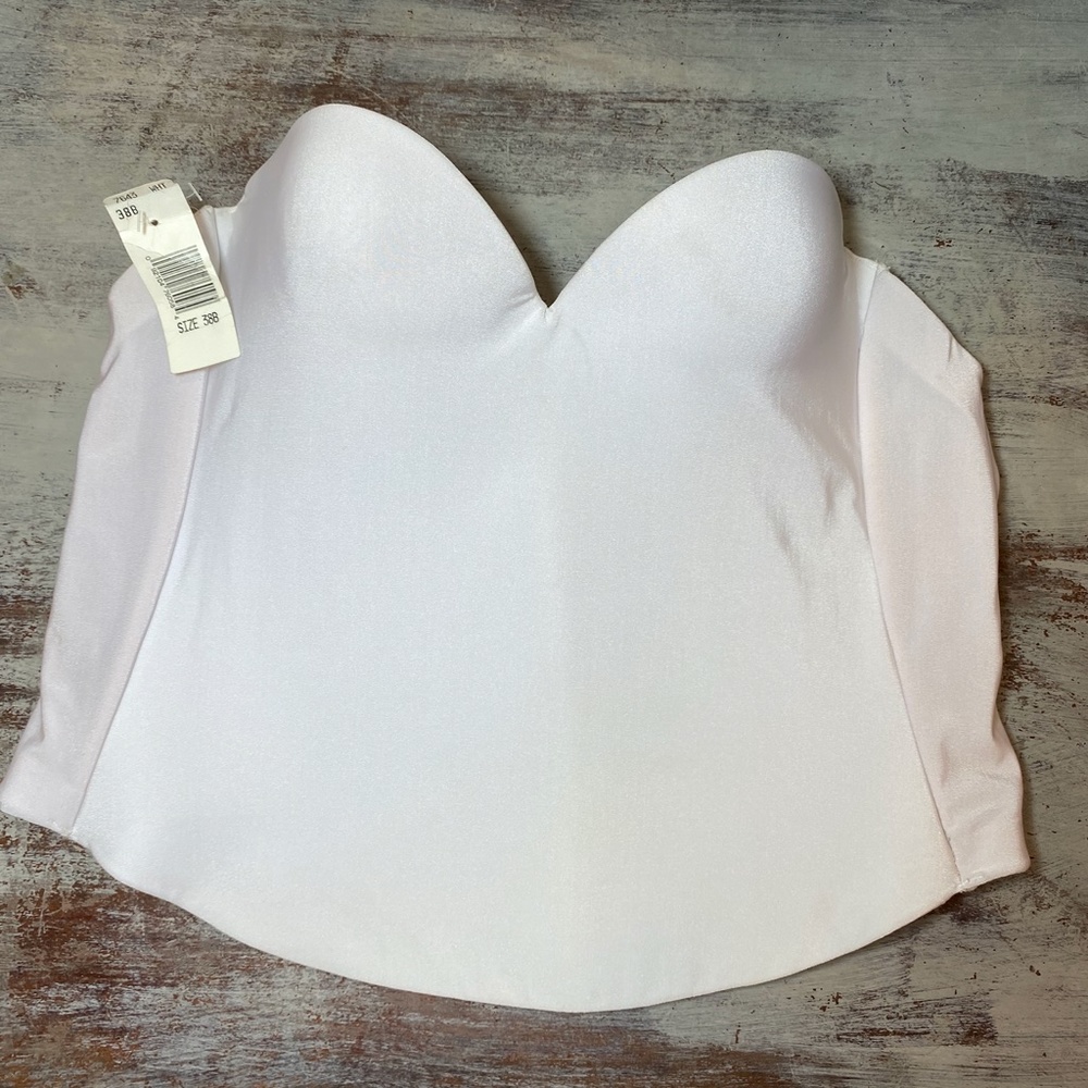 New Davids Bridal padded push up White Bustier 38B - Picture 7 of 7